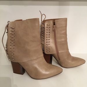 Heeled Boots. Size 10. Worn Once. In box.